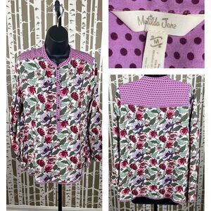 Matilda Jane Once Upon a Time Dusk Dawn Floral Top Style Number 22610T size M